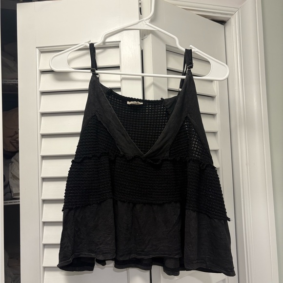 POL Wheat Bread Deep V-Neck Tank Top Black Size Small - Picture 5 of 7